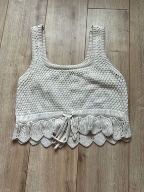 Lulus Crochet Crop Sweater Tank